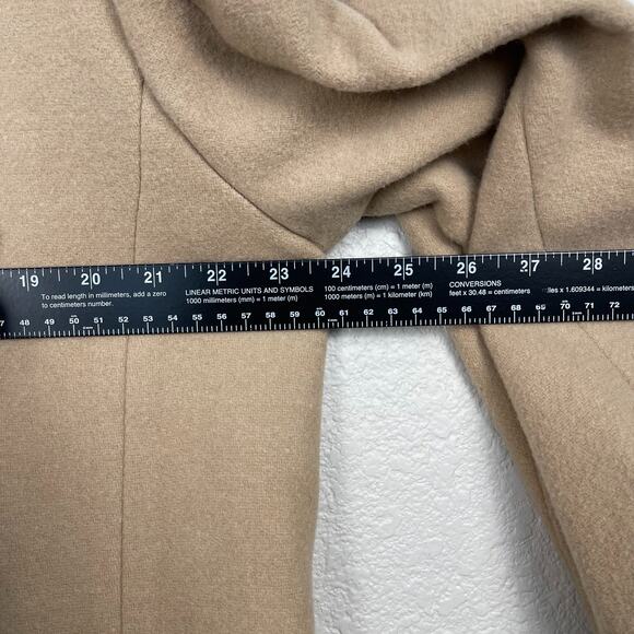 Zara x Kaia Gerber Wool Blend Long Overcoat Camel Large Classic Capsule Timeless - Picture 15 of 16